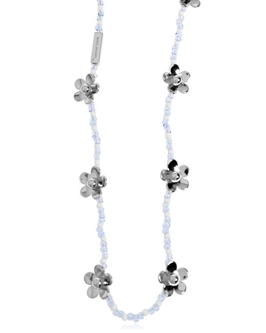 Marc Jacobs White Necklace With A Floral Motif