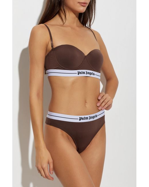 Palm Angels Brown Bra With Detachable Straps