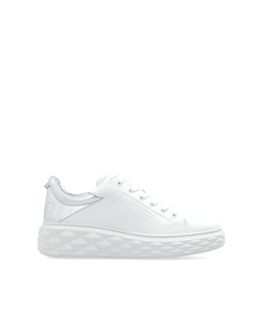 Jimmy Choo White Platform Sneakers 'Diamond Maxi'