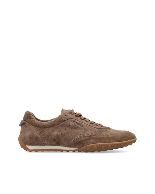 Tod's Brown Leather Sports Shoes for men