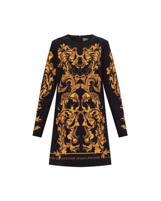 Versace Jeans Couture Black Dress With "Barocco" Print