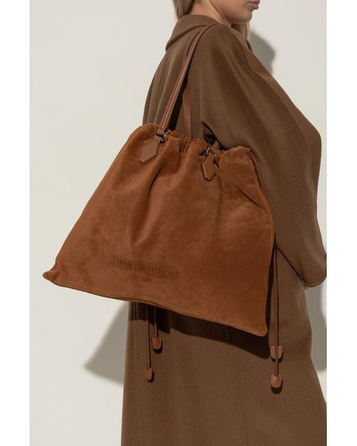 Jimmy Choo Brown Shopper Bag 'Drawstring Large'