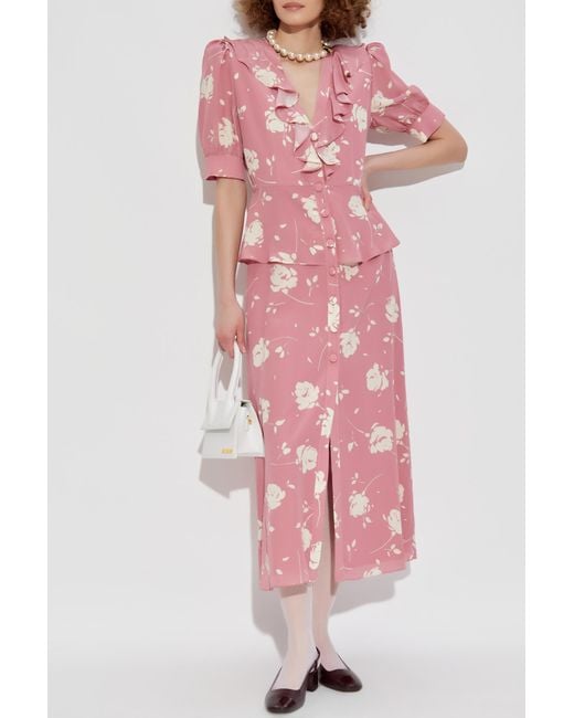 Alessandra Rich Pink Silk Dress