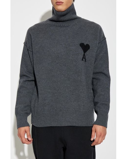 AMI Gray Wool Turtleneck