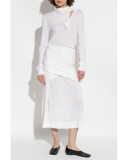 Totême  White Sweater With Scarf