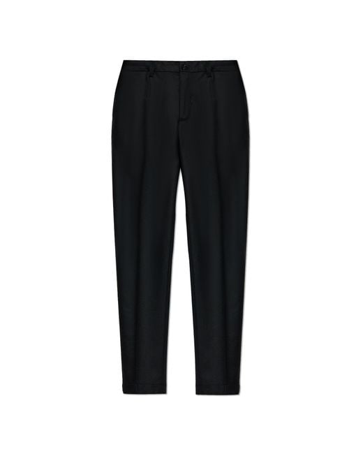 Dolce & Gabbana Black Wool Trousers for men