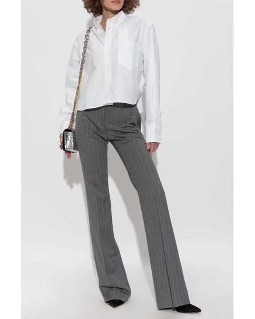 Alexander McQueen Gray Herringbone Pattern Trousers