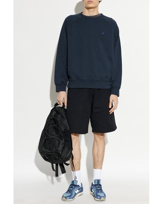 Maison Kitsuné Blue Sweatshirt With Logo Patch for men