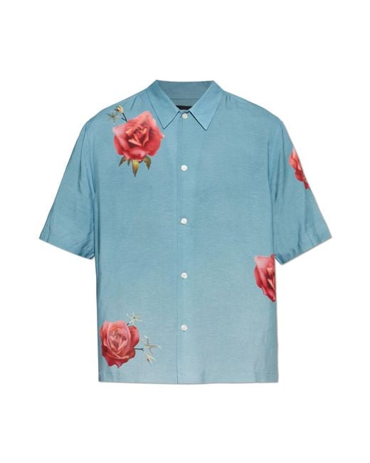 AllSaints Blue "Fleur" Shirt for men