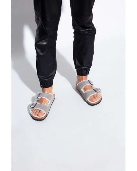 birkenstock shearling slides