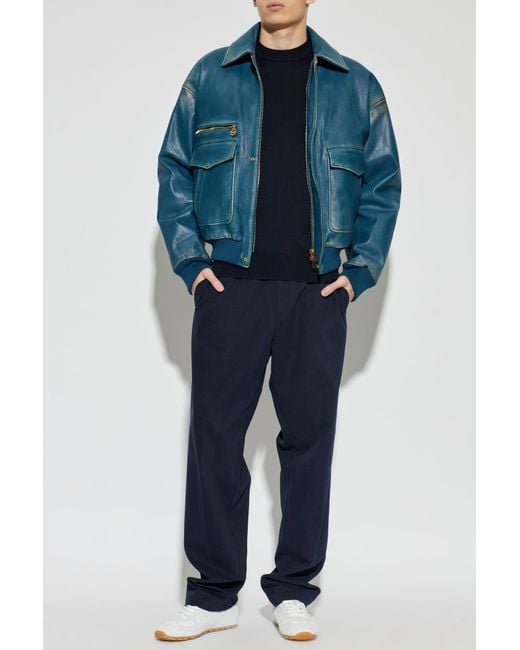 Balmain Blue Sweater With Logo for men