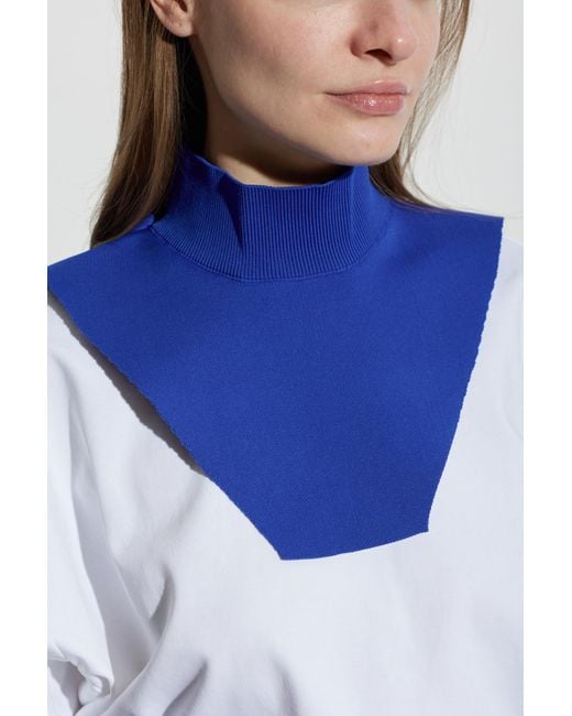Jil Sander Blue Asymmetric Neck Warmer