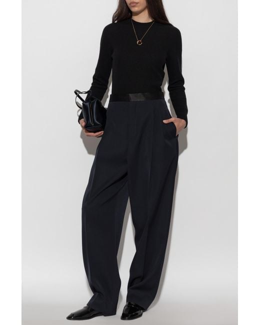 Jil Sander Black Wool Sweater With A Crew Neck