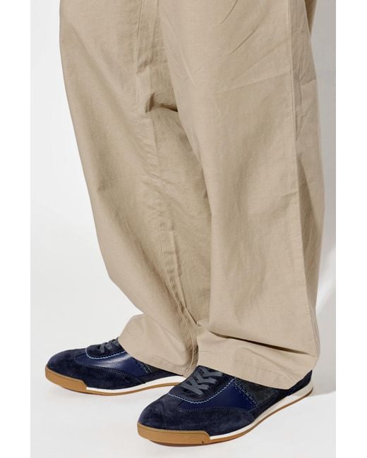 Etro Blue Leather Sports Shoes for men