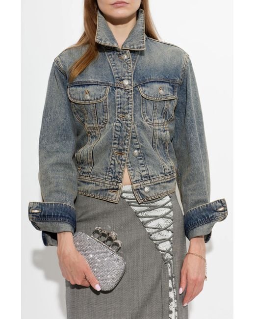 McQueen Gray Clutch Bag "Knuckle"