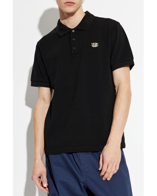 KENZO Blue Polo With Patch for men