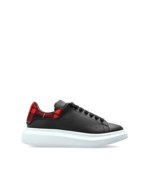 McQueen Black Leather Sports Shoes for men