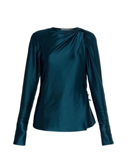 Victoria Beckham Blue Top With Tie Detail