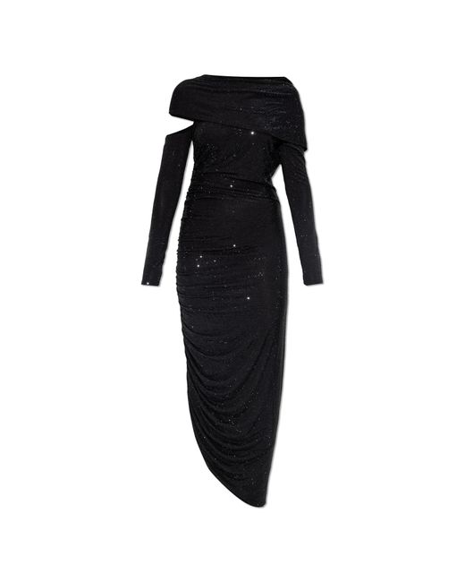 Cult Gaia Black Dress Kumasi With Shimmering Appliqués