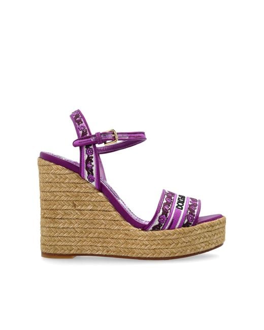 Dolce & Gabbana Purple Wedge Sandals