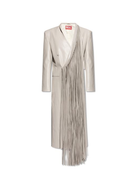 DIESEL White Faux Leather Coat J-Eldar-A for men