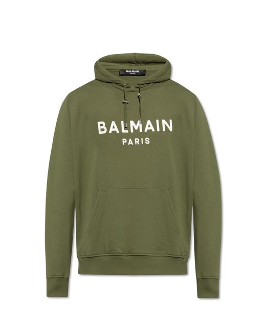 Balmain Green Hooded Sweatshirt for men