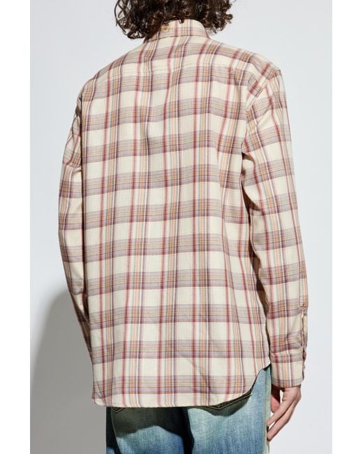 DSquared² Blue Checked Shirt With Lurex Thread for men