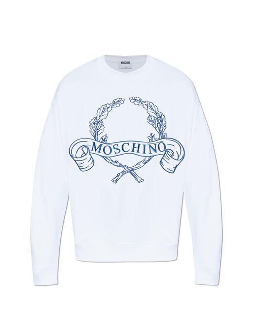 Moschino Blue Sweatshirt With Embroidery for men
