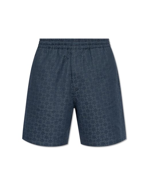 Givenchy Blue Logo Pattern Shorts for men