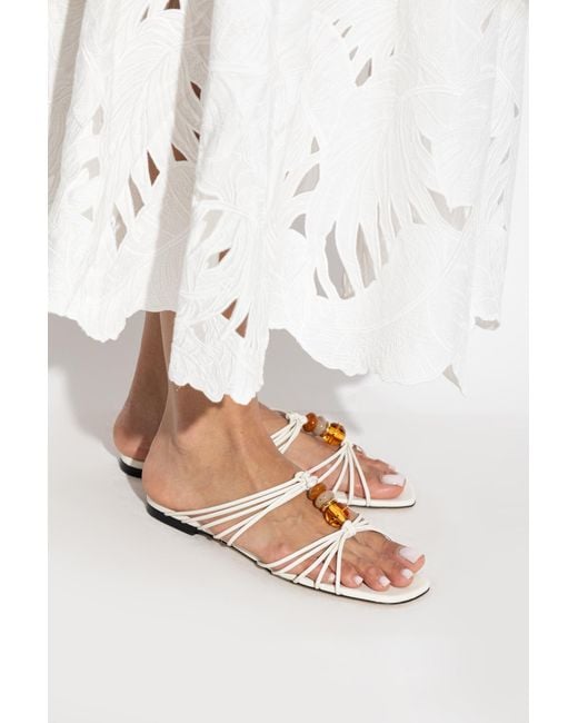 Jimmy Choo White 'Lova' Slides