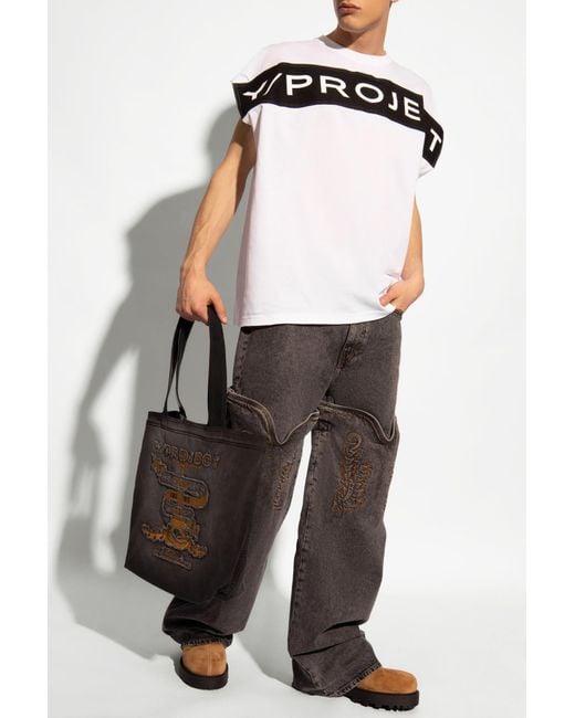 Y. Project Brown Jeans With Detachable Legs for men