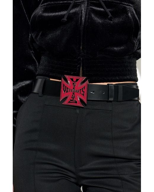 Vetements Red Leather Belt
