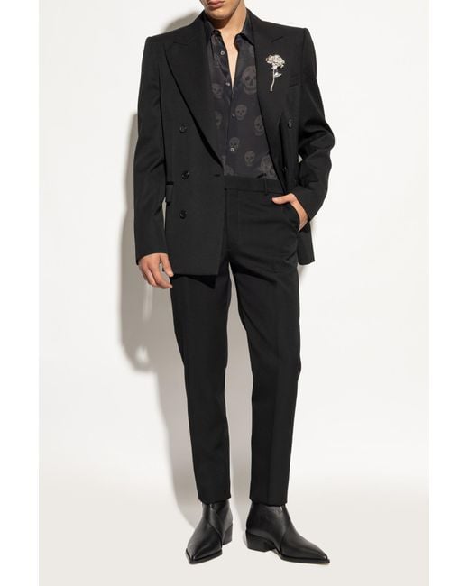 Alexander McQueen Black Leather Ankle Boots With Heels for men