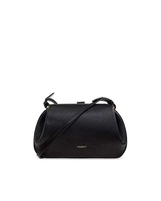 Yuzefi Black Shoulder Bag "Oyster Mini"