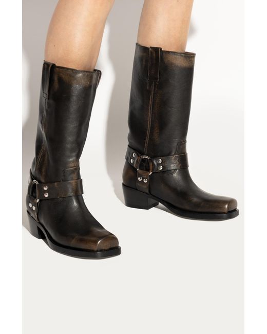 Paris Texas Black ‘Roxy’ Biker-Style Boots