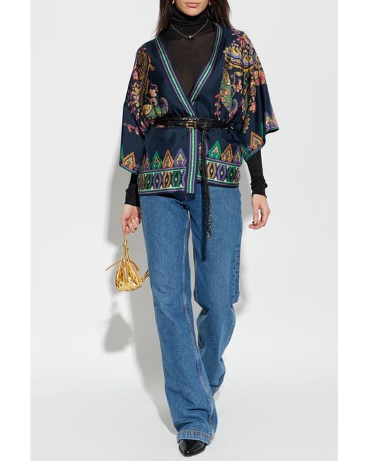 Etro Blue Silk Kimono