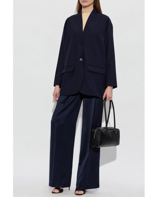 Fabiana Filippi Blue Waist-Cinched Blazer