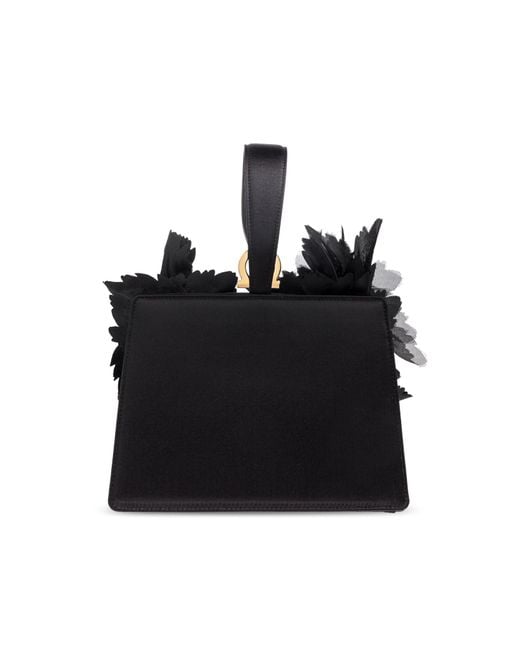 Ferragamo Black Handbag With Applications,
