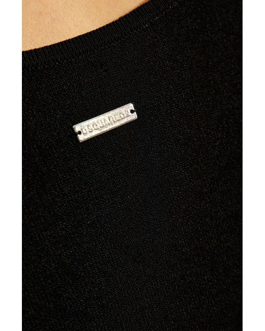 DSquared² Black V-Neck Dress