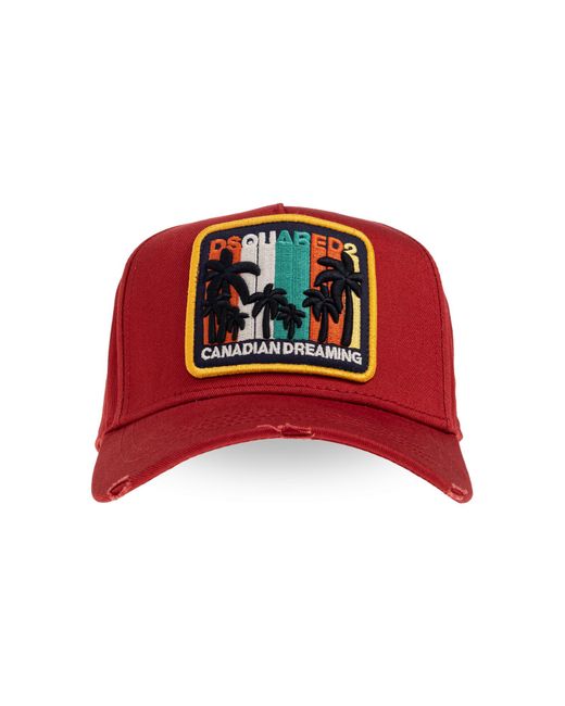 DSquared² Red Baseball Cap for men