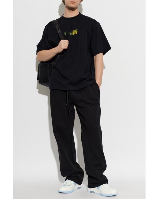 Off-White c/o Virgil Abloh Black T-Shirt With Printed Logo for men