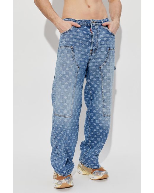 DSquared² Blue Jeans With Monogram for men