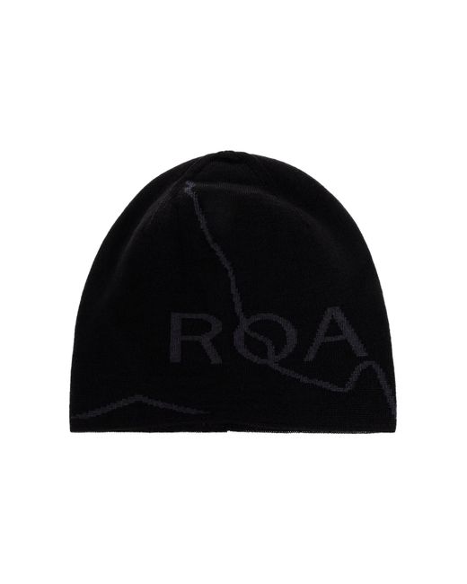 Roa Black Cap With Wool Trim