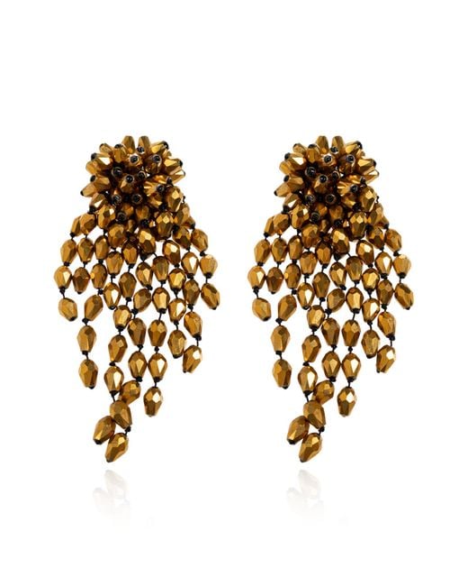 Isabel Marant Metallic Clip-On Earrings With Shimmering Crystals