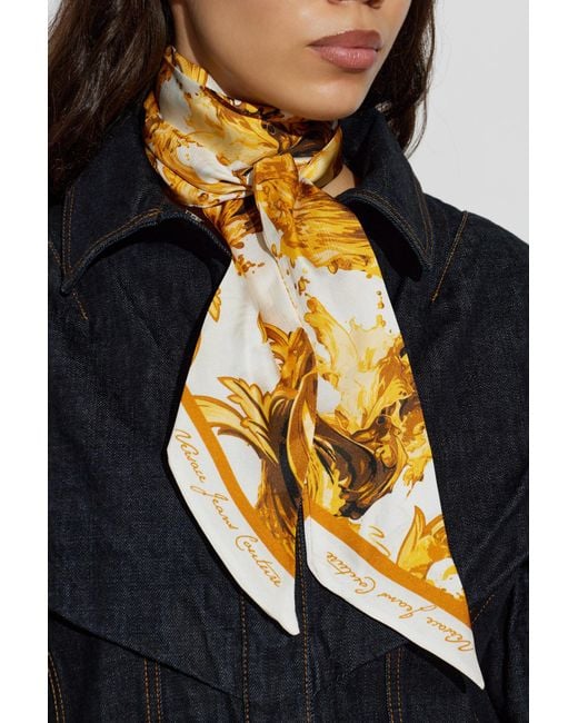 Versace Jeans Couture Metallic Silk Scarf