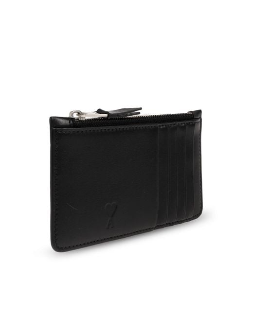 AMI Black Leather Card Holder