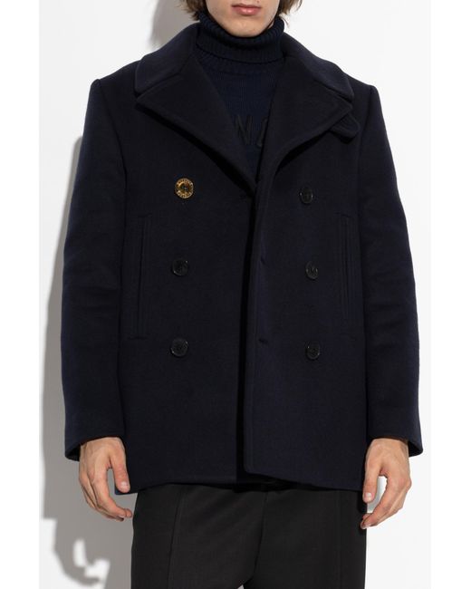 Givenchy Blue Wool Coat for men