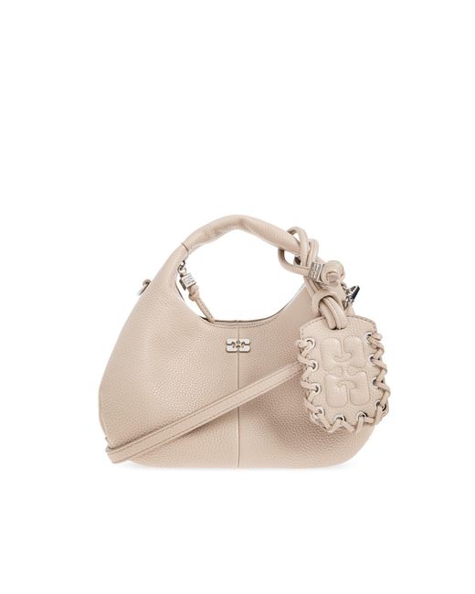 Ganni Natural Handbag 'Hobo Mini'