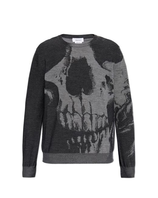 McQueen Black Wool Sweater for men