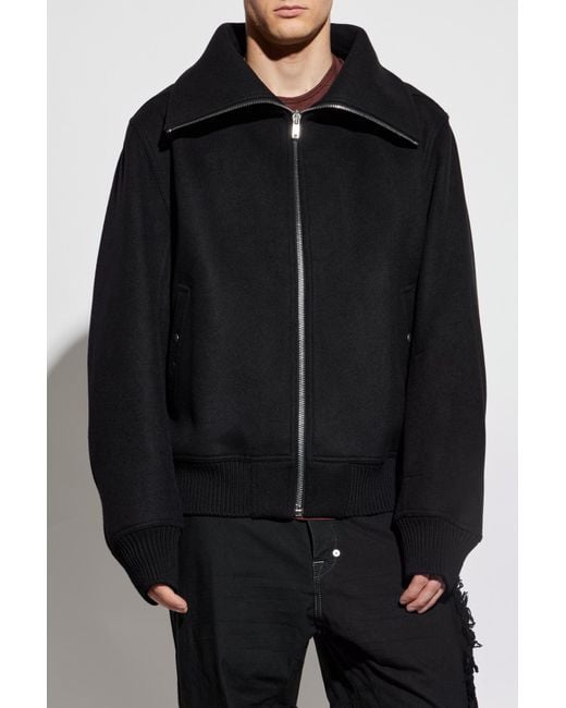 Rick Owens Black Wool Jacket 'Blixa Dracucollar' for men